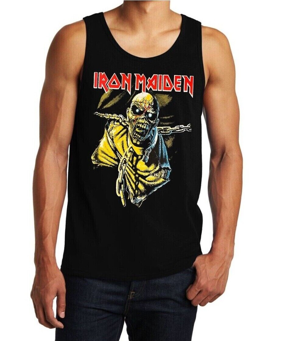 Iron Maiden Piece of Mind Rock Band Black Tank top