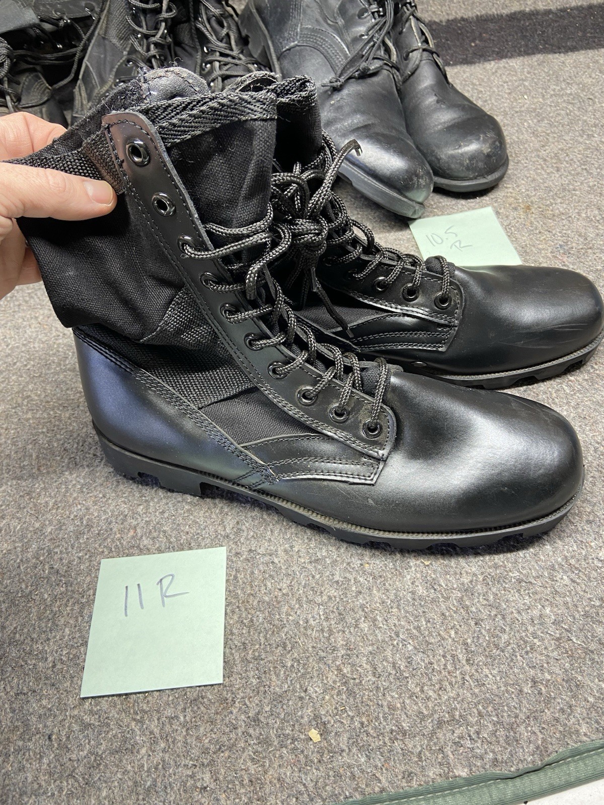 Men’s Leather Canvas Boots Tactical Vietnam-Style Jungle Army-Various Sizes Used