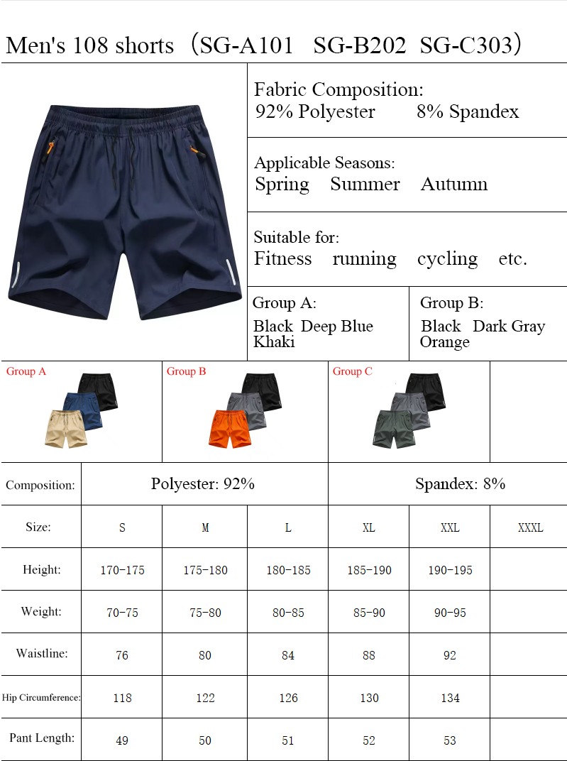 3 Pack Men’s Lightweight Quick Dry Athletic Shorts Drawstring Zipper Pockets