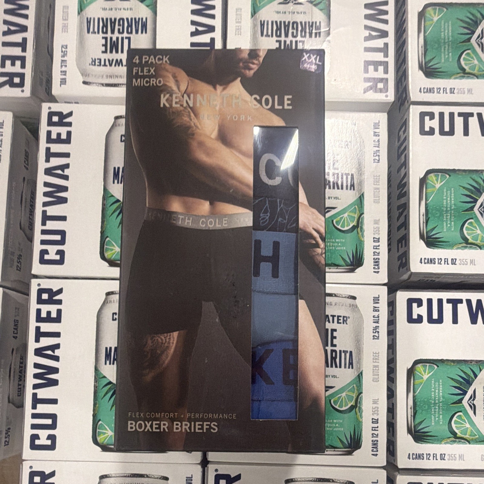Kenneth Cole New York Flex Micro Boxer Briefs 4-Pack XXL Blue/Black