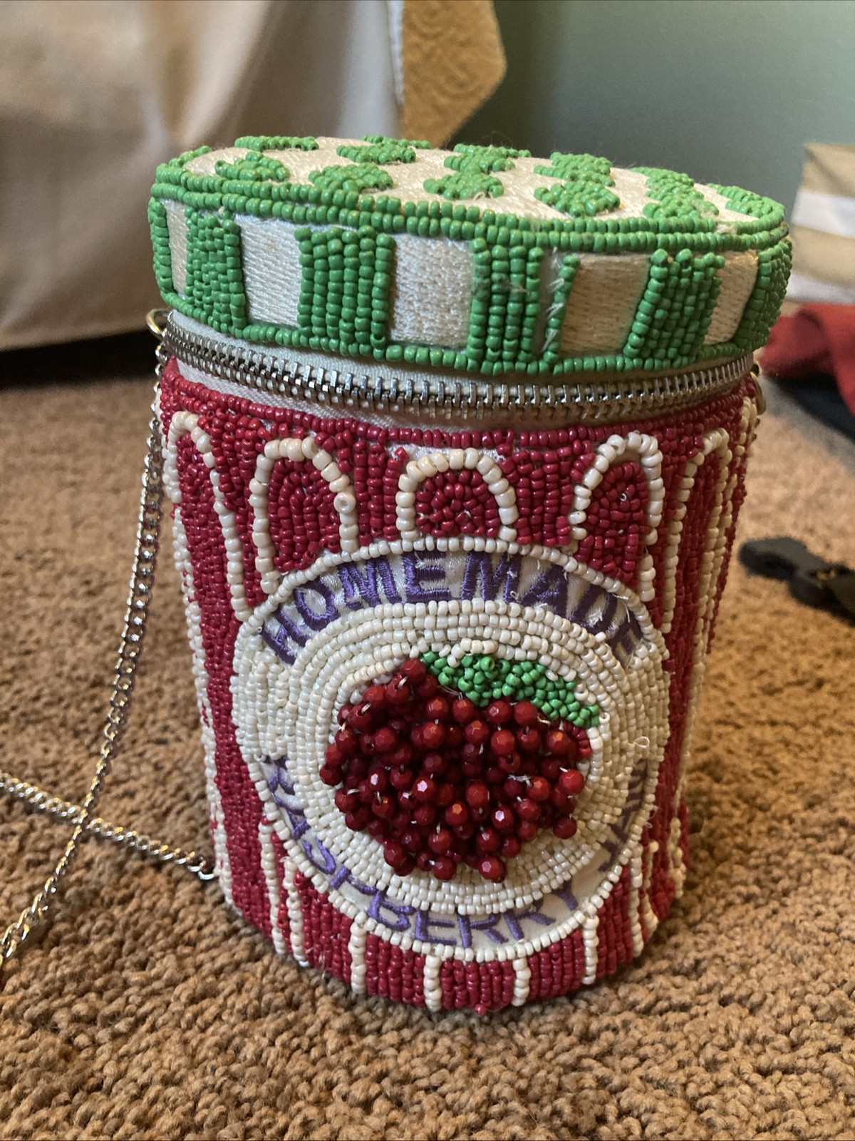 India Beaded Homemade Raspberry Jam Bag Purse Crossbody Viral TikTok