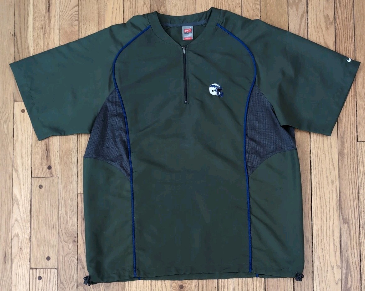 Nike Air Force Academy Pullover Shirt Gray Dry Fit Windbreaker Short Sleeve/ L