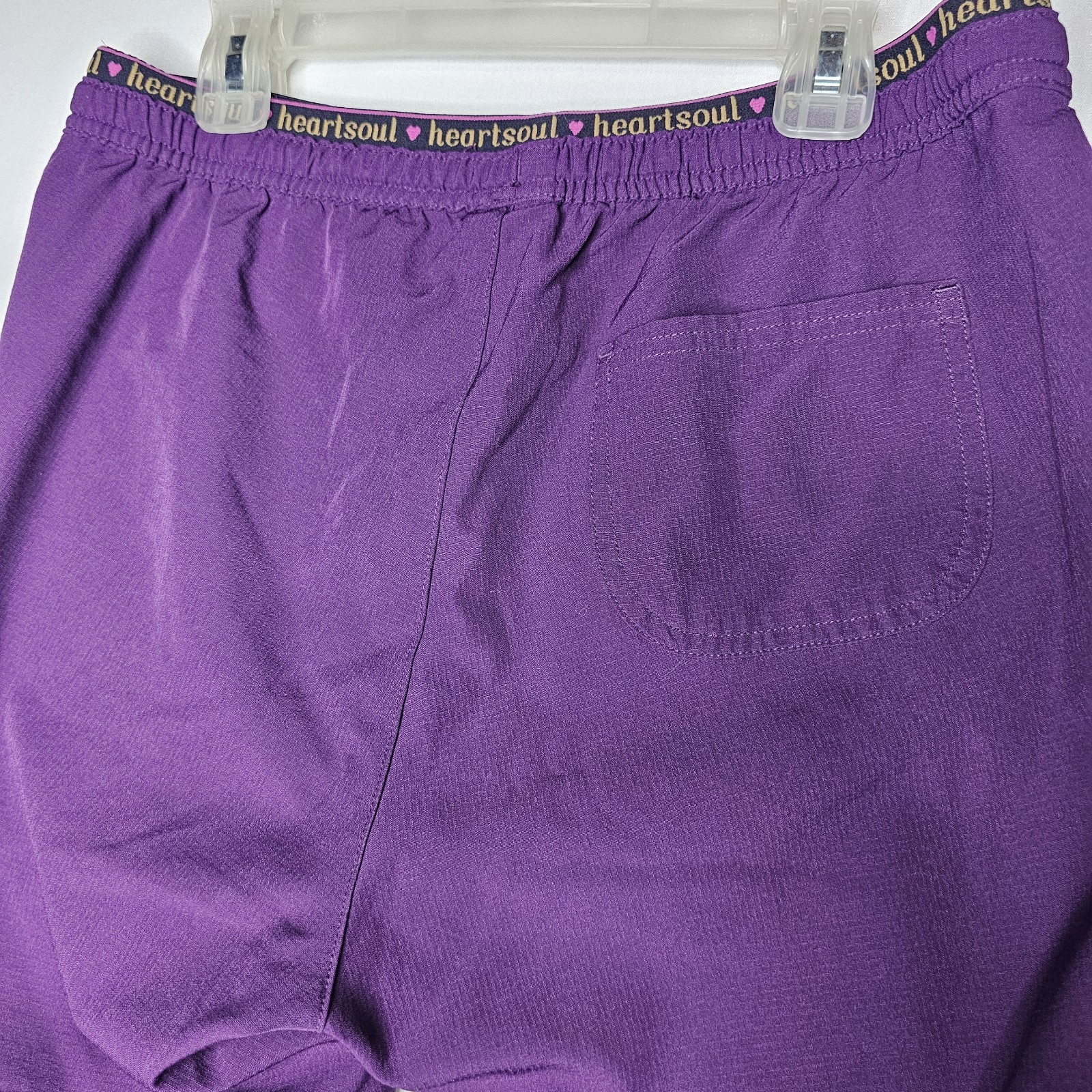 HeartSoul Scrubs Womens Medium Low Rise Stretch Pant 20110 EGPH Eggplant Purple