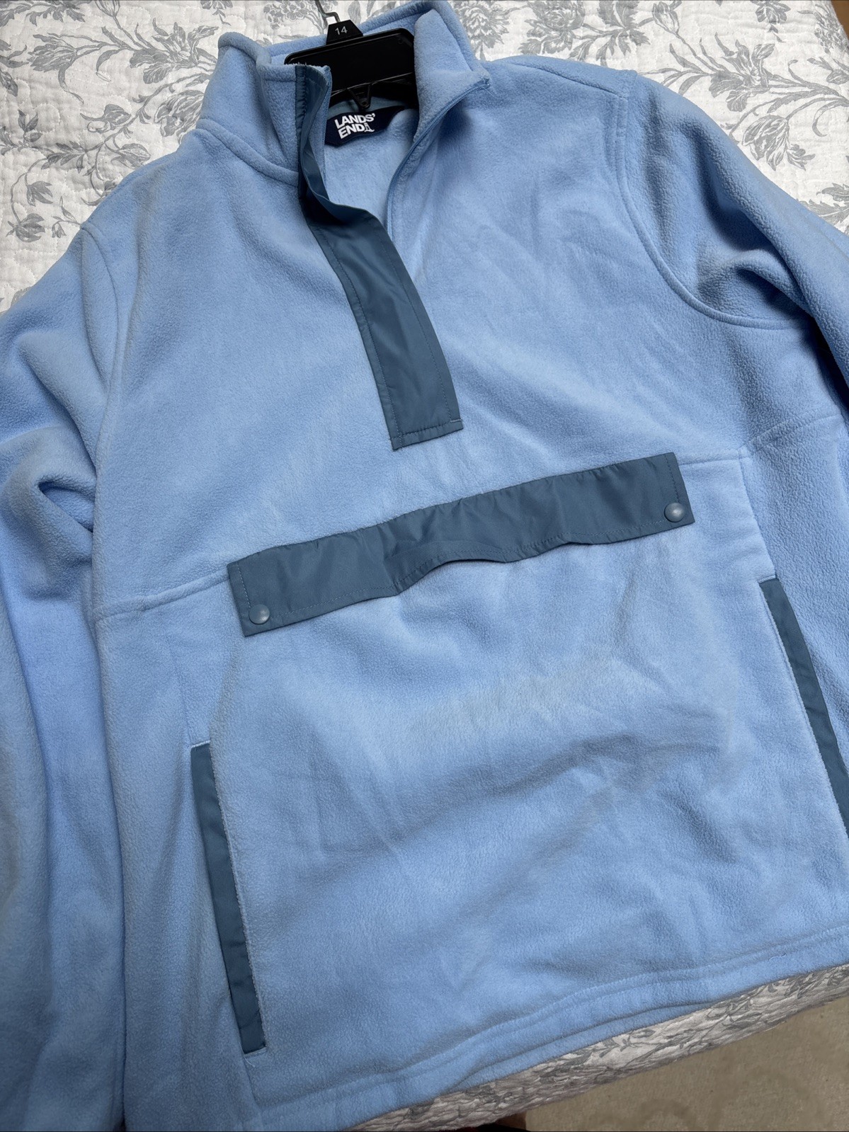 Land’s End Woman’s Sky Blue Long Sleeve Pullover With Front Pouch