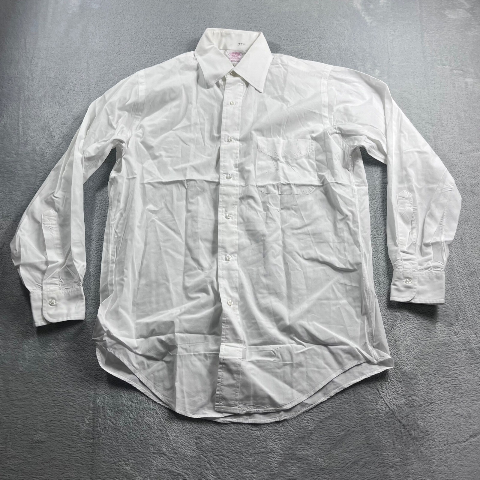 Brooks Brothers Makers White Dress Shirt Mens 14.5-2 Cotton Made in USA Vintage