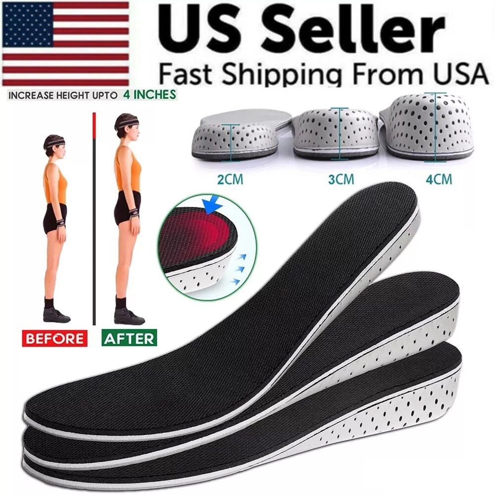 Height Increase Insoles Invisible Heel Lift Taller Shoe Inserts Pad Men Women US