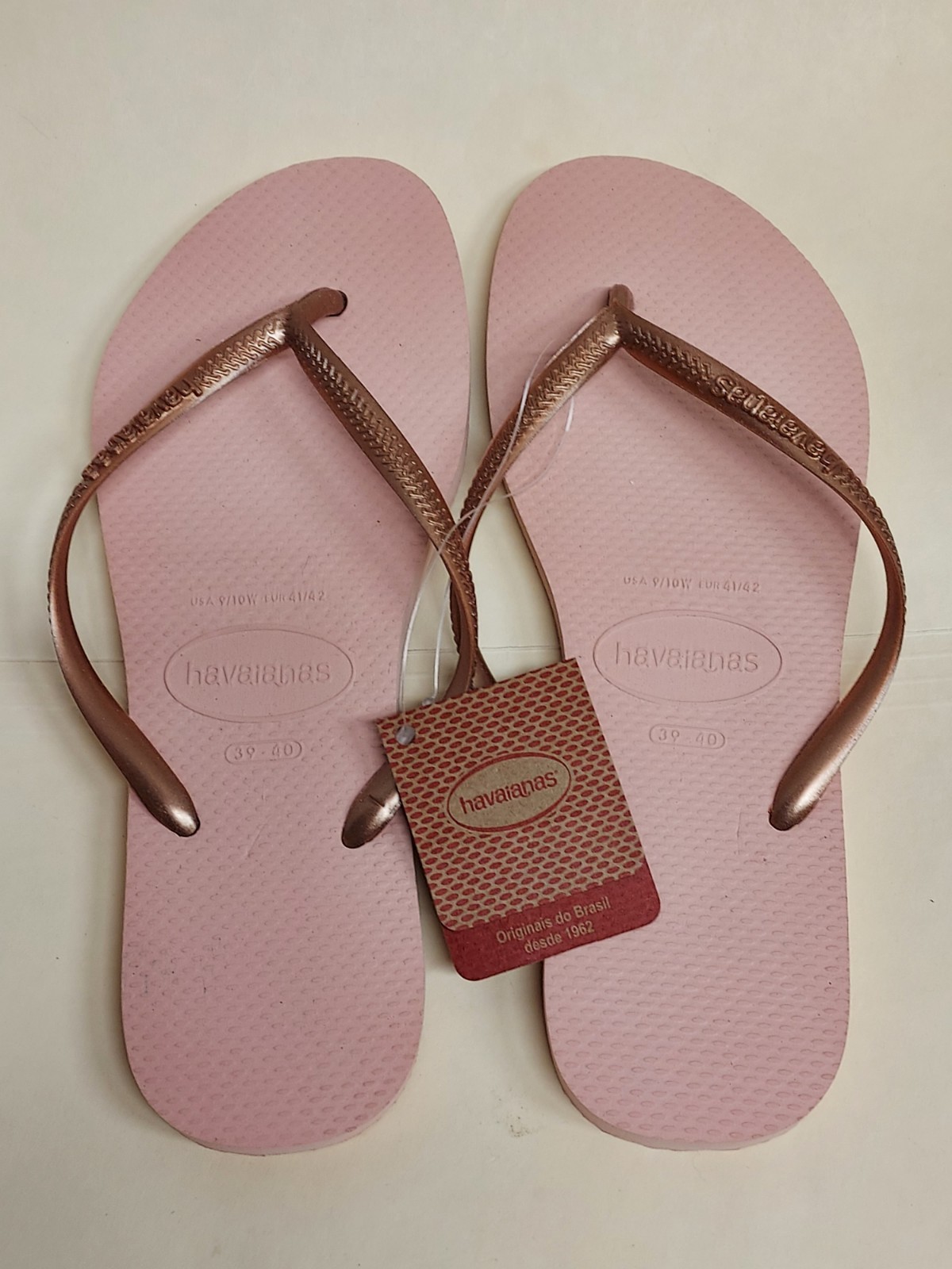 Havianas Slim Flip Flops Ballet Rose Women’s Size 39/40 US Size 9/10 NWT