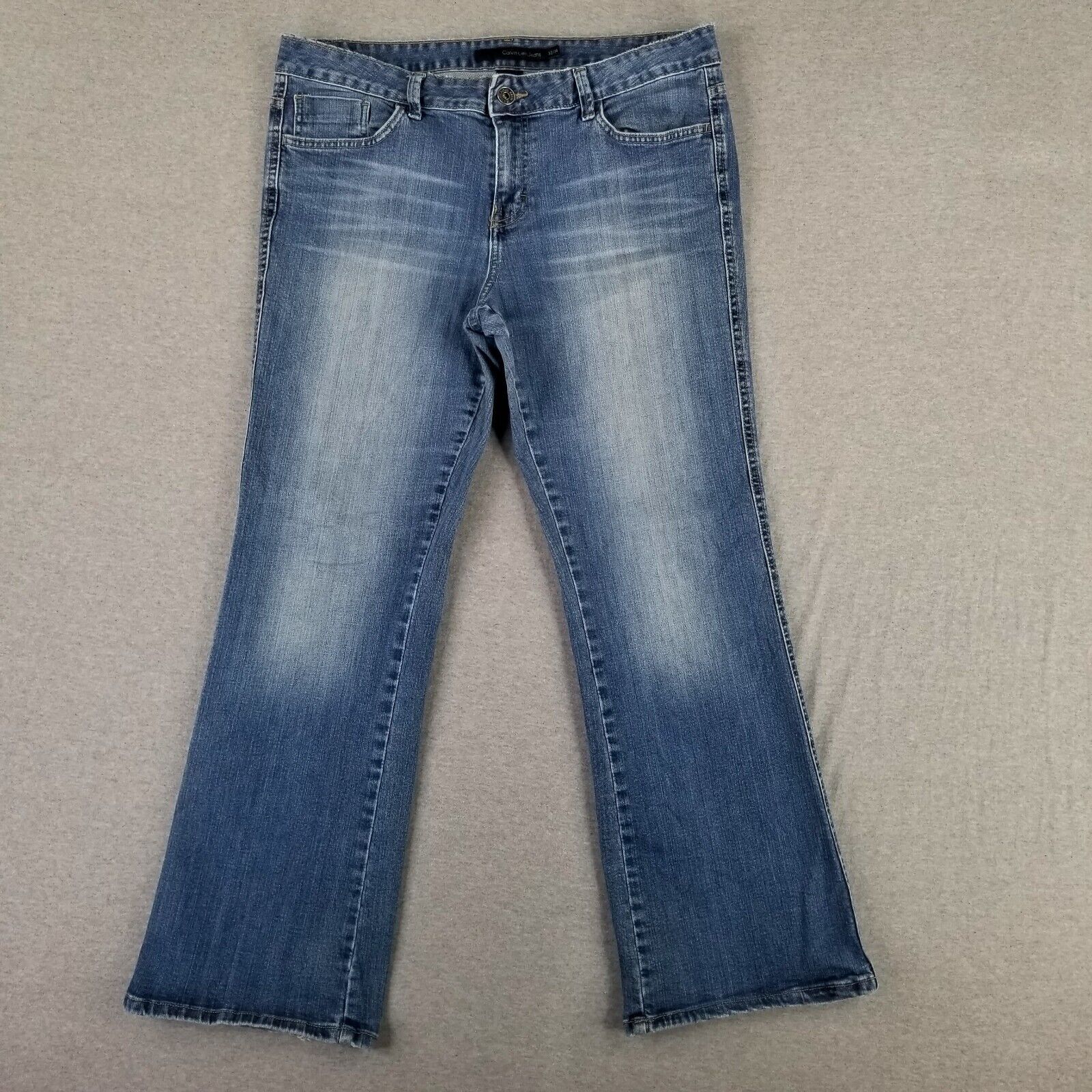 Vintage Calvin Klein Size 32/14 Ultimate Bootcut Jeans Faded Retro 2000s Heavy