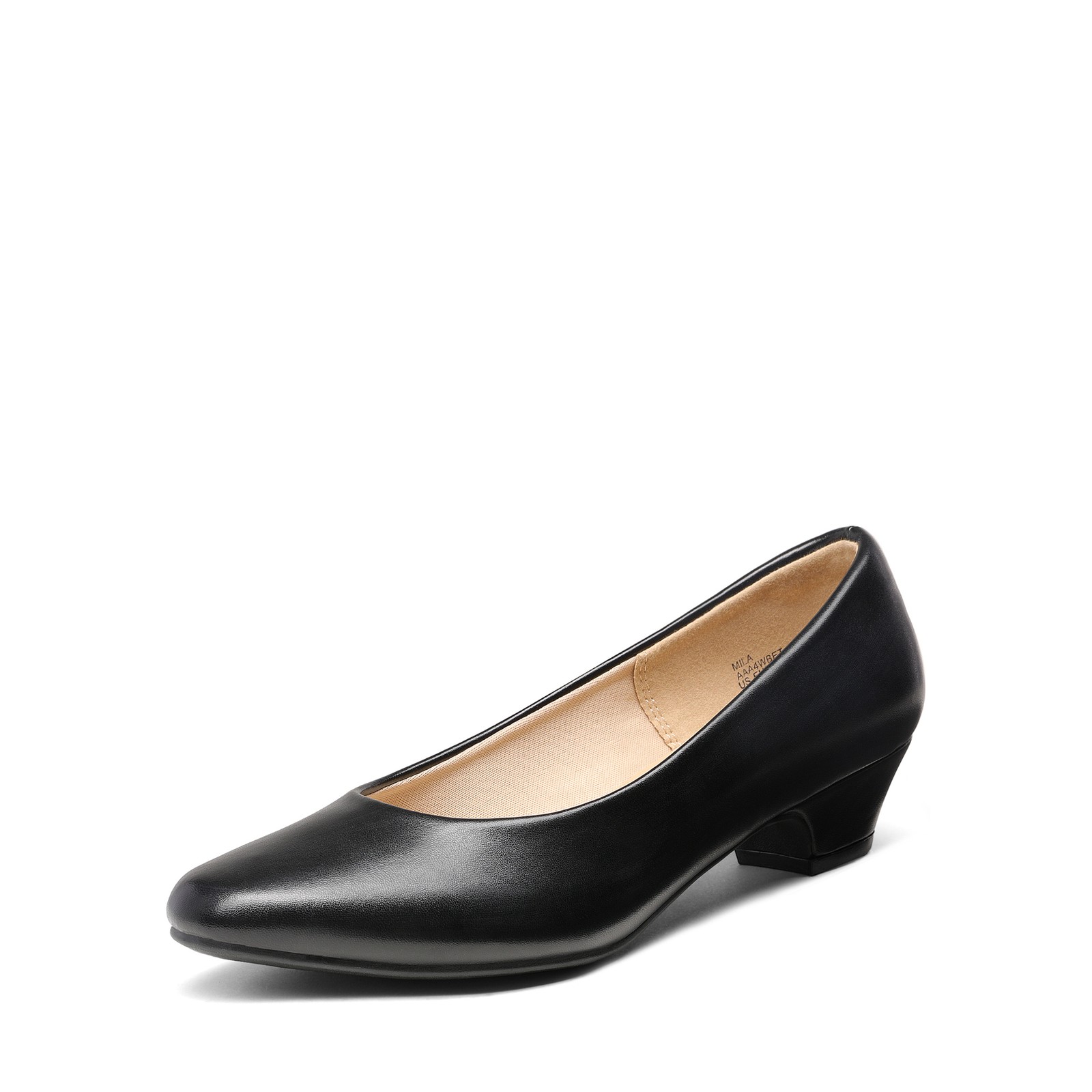 Women Pumps Low Block Heels Classic Faux Leather Office Lady Work Dress Pumps