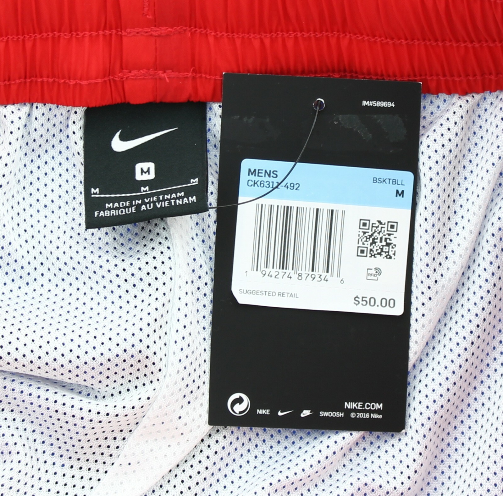 Nike Throwback Dry Shorts Stars Stripes, Loose Fit, Drawstring 8 inch CK6311-492