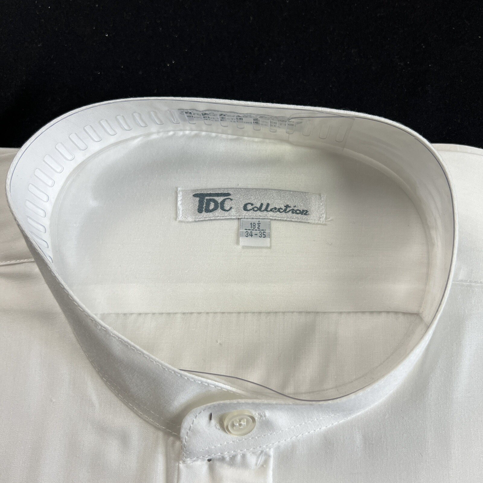 TDC Collection White Dress Shirt Men’s 34/35 Round Collar 18.5 NEW VTG