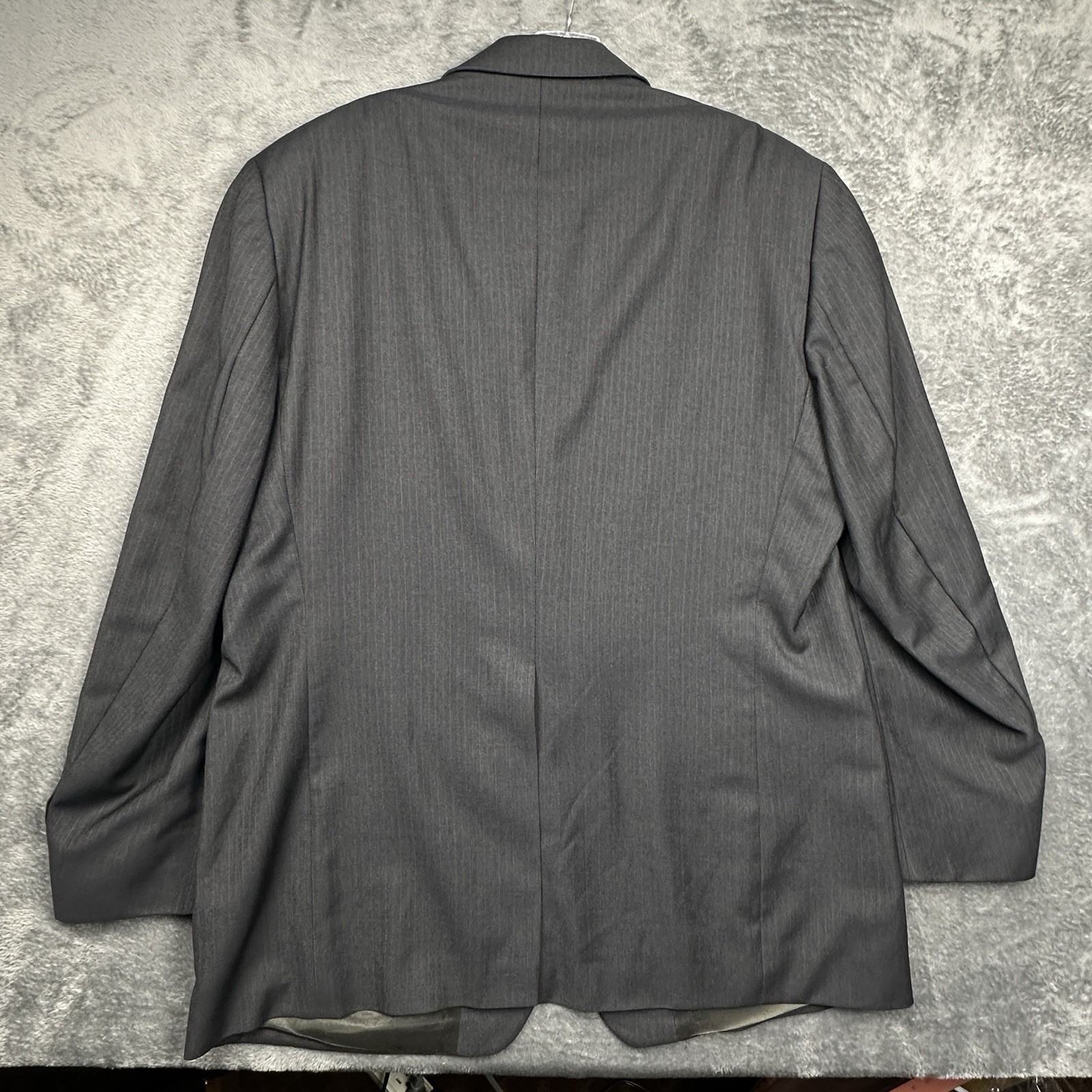 Botany 500 Blazer Jacket Men’s 44R Charcoal Pinstripe Blazer Woolmark Canada EUC