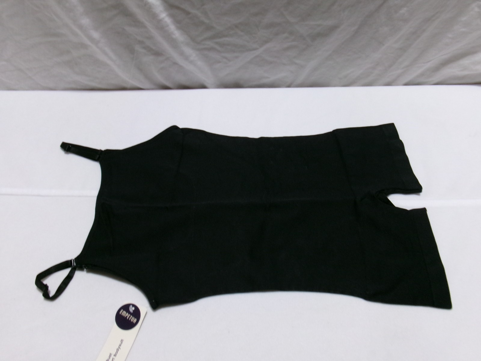 U147 EMPETUA Open Bust Boyshort Bodysuit Black Womens Size Large