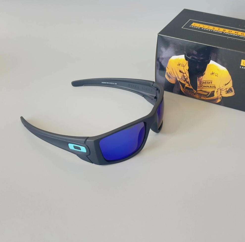 Oakley Fuel Cell OO9096 Polarized Sunglasses Matte Black Frame Deep Blue Lens