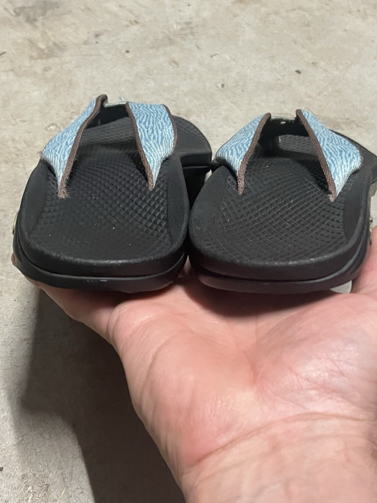 Women’s Chaco EcoTread Flip Zebra Aqua blue synthetic thong flip flops 7 / 38.5