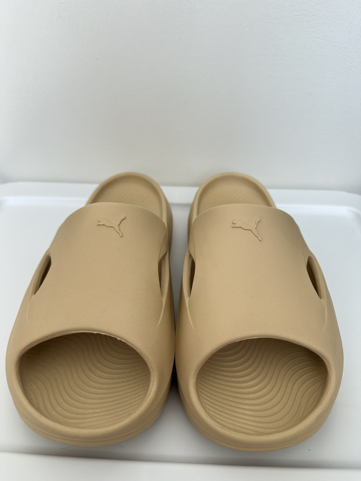 PUMA Softride Zerog Slide Mens Beige Casual Sandals Size 11 Yeezy Bone Pure