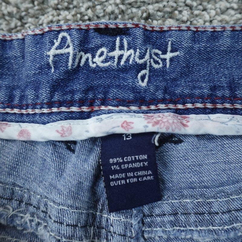 Amethyst Jeans Womens 13 Dark Blue Denim Pants Low Rise Boot Flare Stretch Y2K