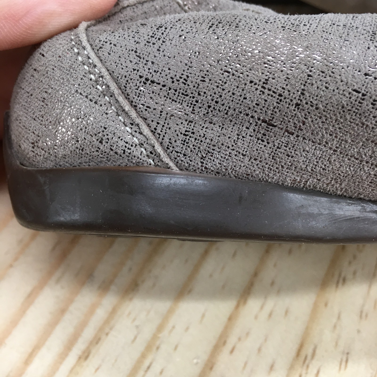 AGL Attilio Giusti Leombruni Loafers Womens 39 Taupe Suede Metallic Slip On