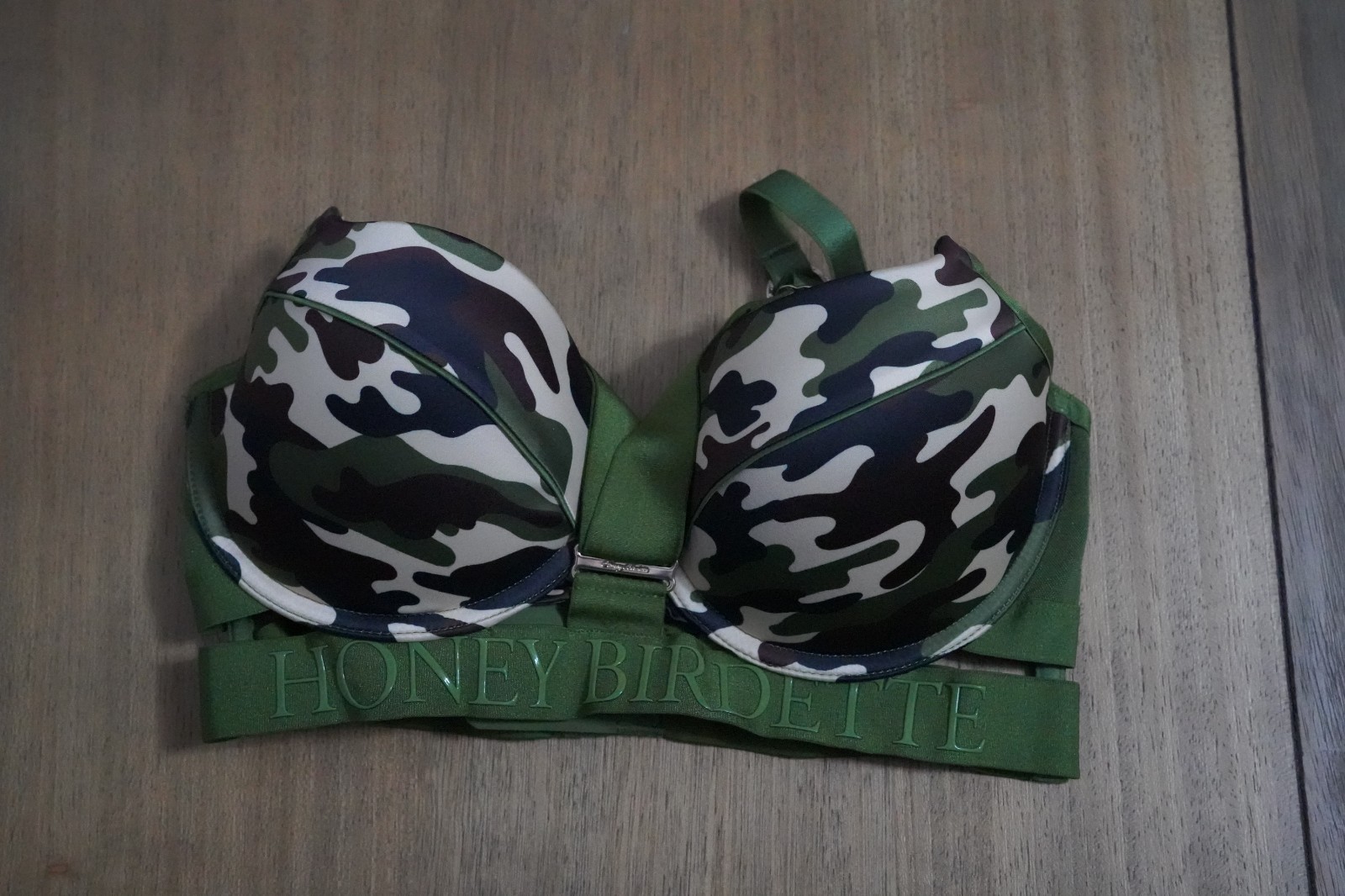 Honey Birdette Elvis Green Camo Bra 34D
