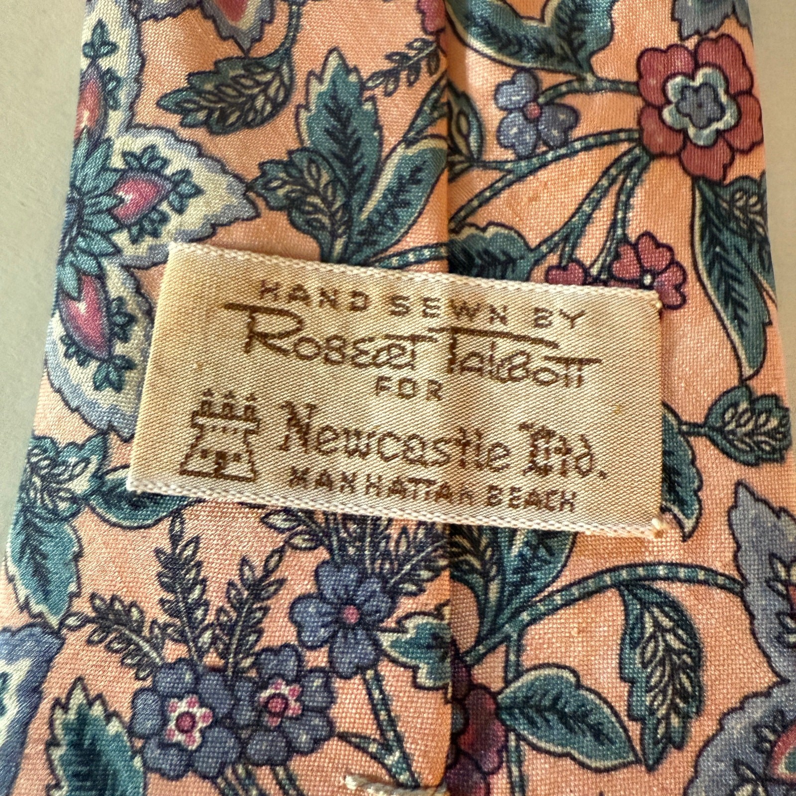 80s Vintage ROBERT TALBOTT for Newcastle Ltd. | Pink Floral Silk Tie 3.25 inches