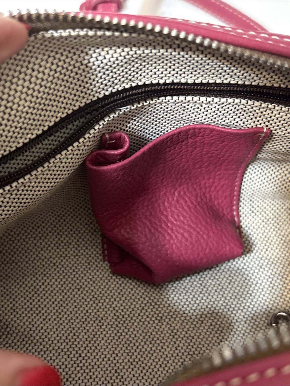 Y2K Dooney & Bourke Pebbled Leather Satchel Barrel Bag Pink Fushia Purse
