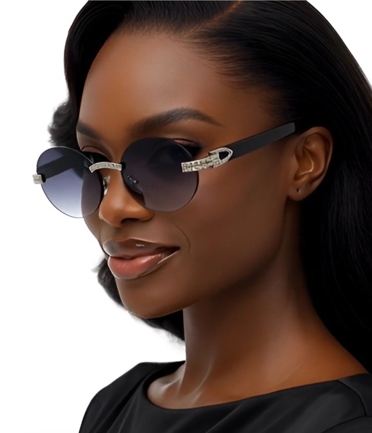 Small Brown Gradient Lens Sunglasses Gold Metal Frame Women Light weight Comfort
