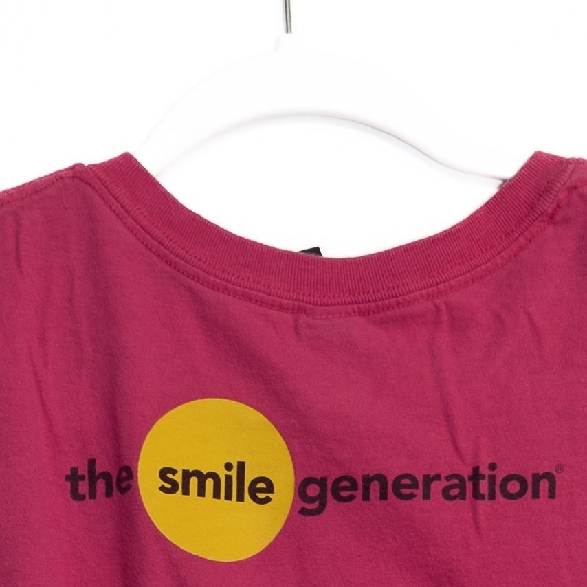 Anvil Pink Smile Generation Graphic Tee Size S Womens Short Sleeve Cotton