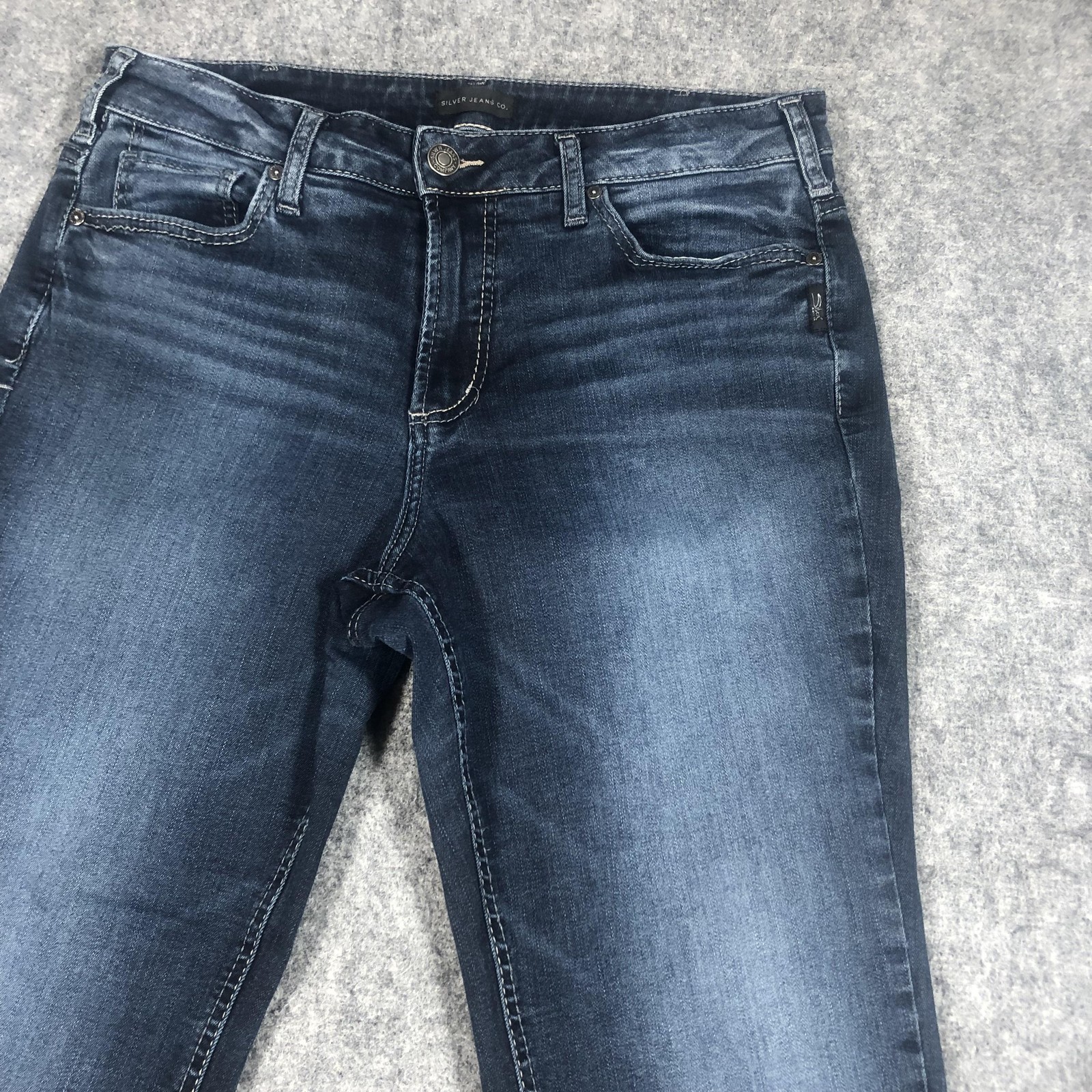 Silver Jeans Co Suki Slim Boot Jeans Womens 12 Dark Wash Mid Rise Stretch Denim