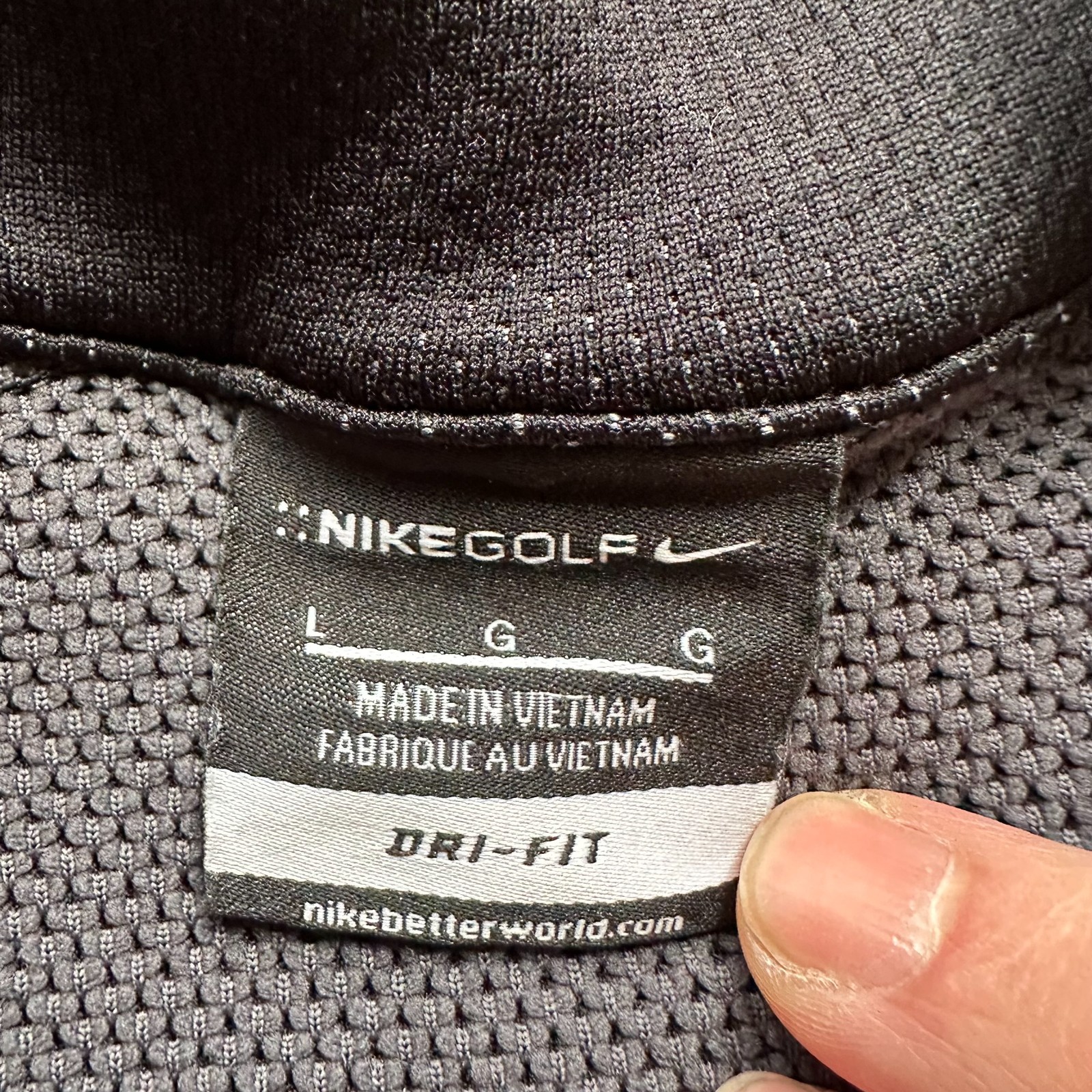 Nike Golf Sweater Mens Large Mock Neck 1/4 Zip Black Pullover Bentley Football