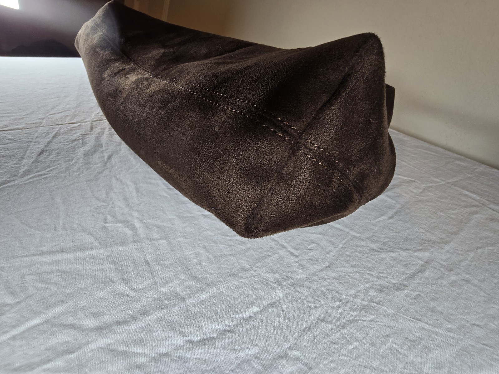 GAP Vegan Suede Slouchy Tote Bag Chocolate Brown Hobo Shoulder Purse Large