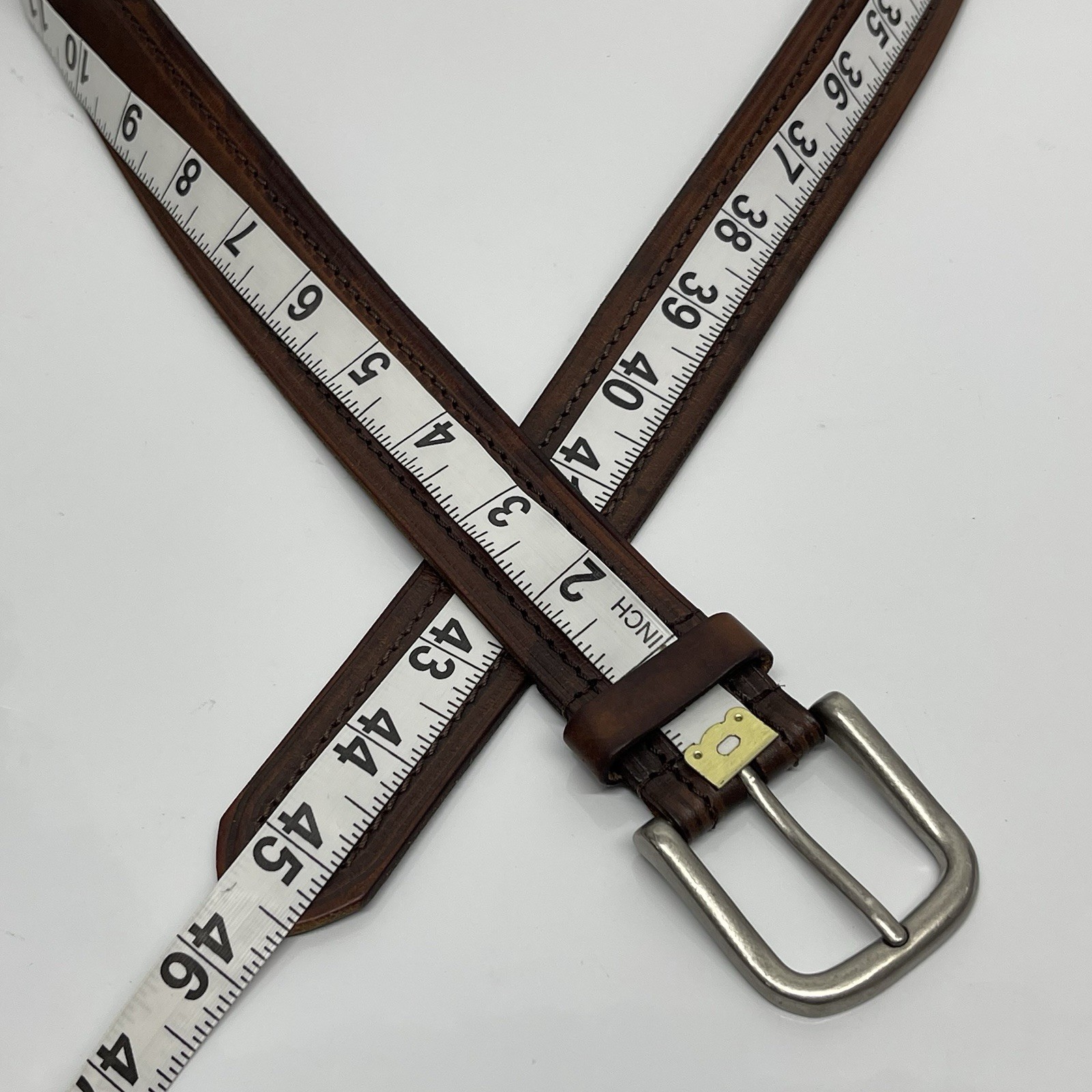 Levi’s Men’s 38 Brown Genuine Leather Belt 1.25” Wide Casual Stitched Edge