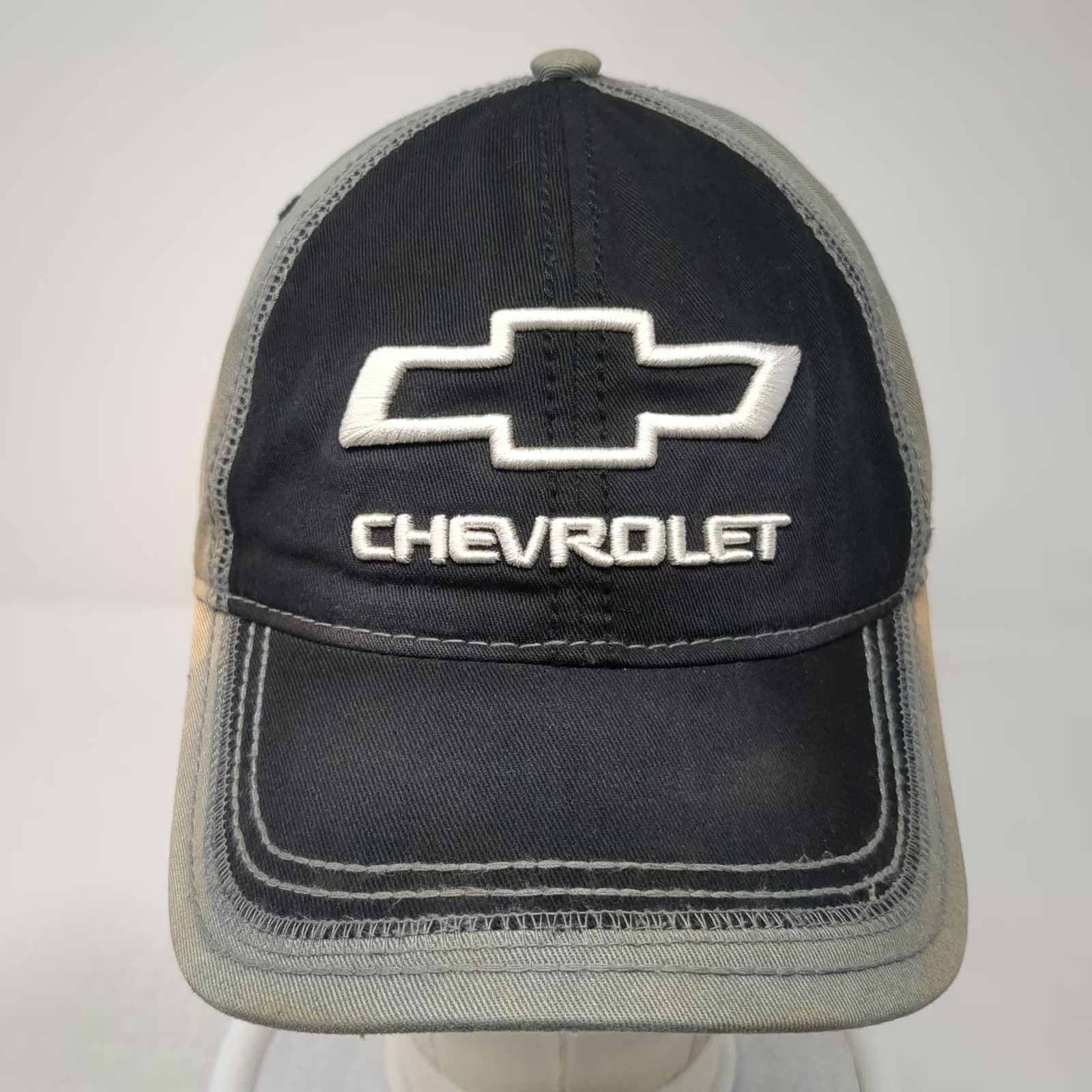 Chevrolet Baseball Cap Black Gray One Size Slideback Hat Contrast Stitching Logo