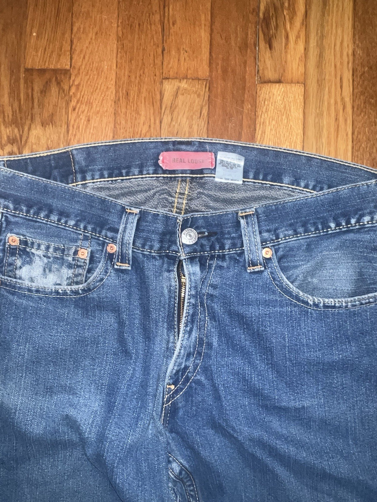 VINTAGE LEVIS TYPE 1 REAL LOOSE BAGGY WIDE LEG 90’s JEANS SKATE RAVE 38 x 30