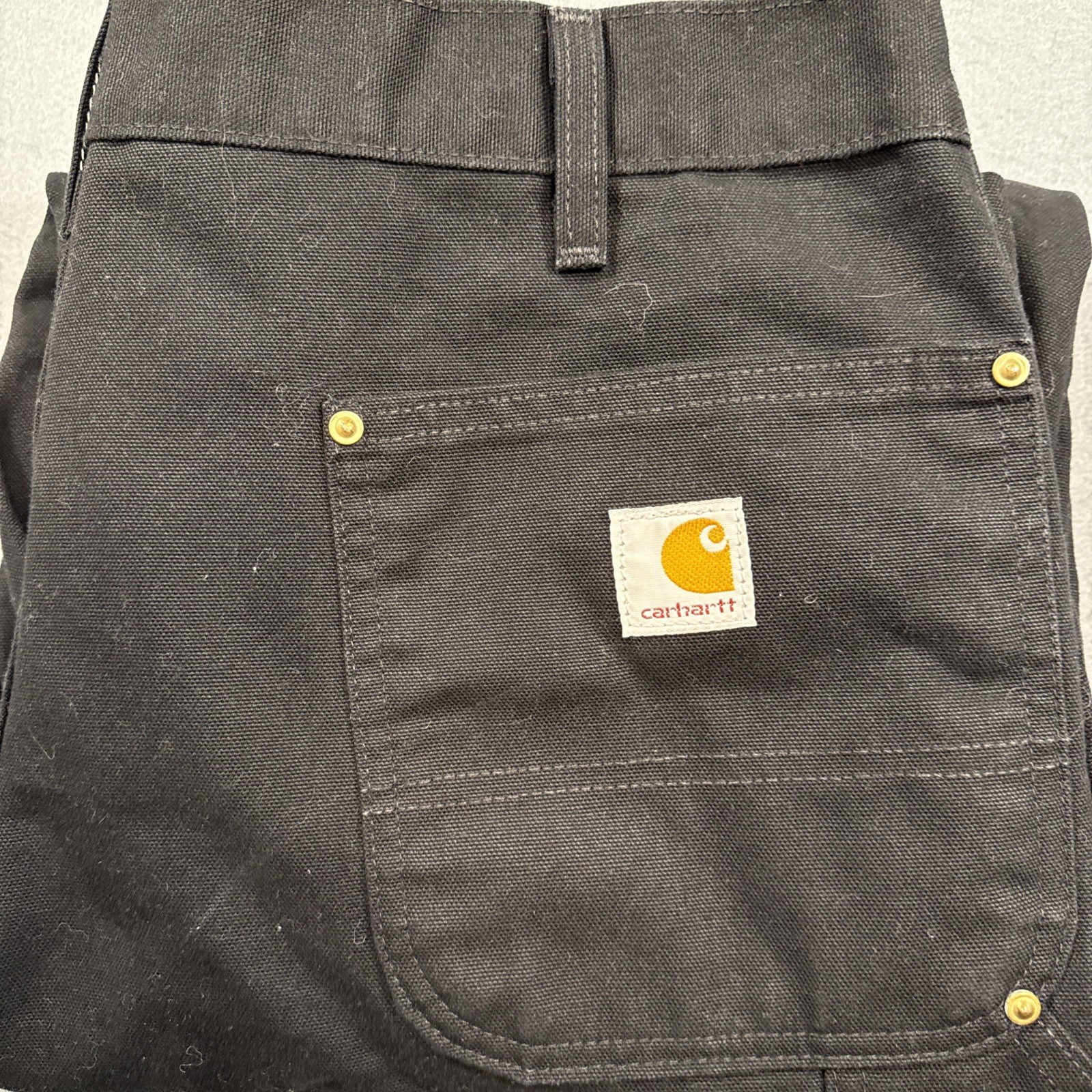 PANTS DOUBLE KNEE Carhartt B01 BLK Dungaree Fit Work Mens 38×30 Black