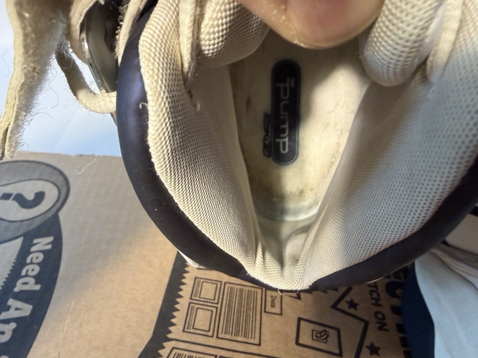 vintage pair of Reebok ATR The Pump basketball shoes,