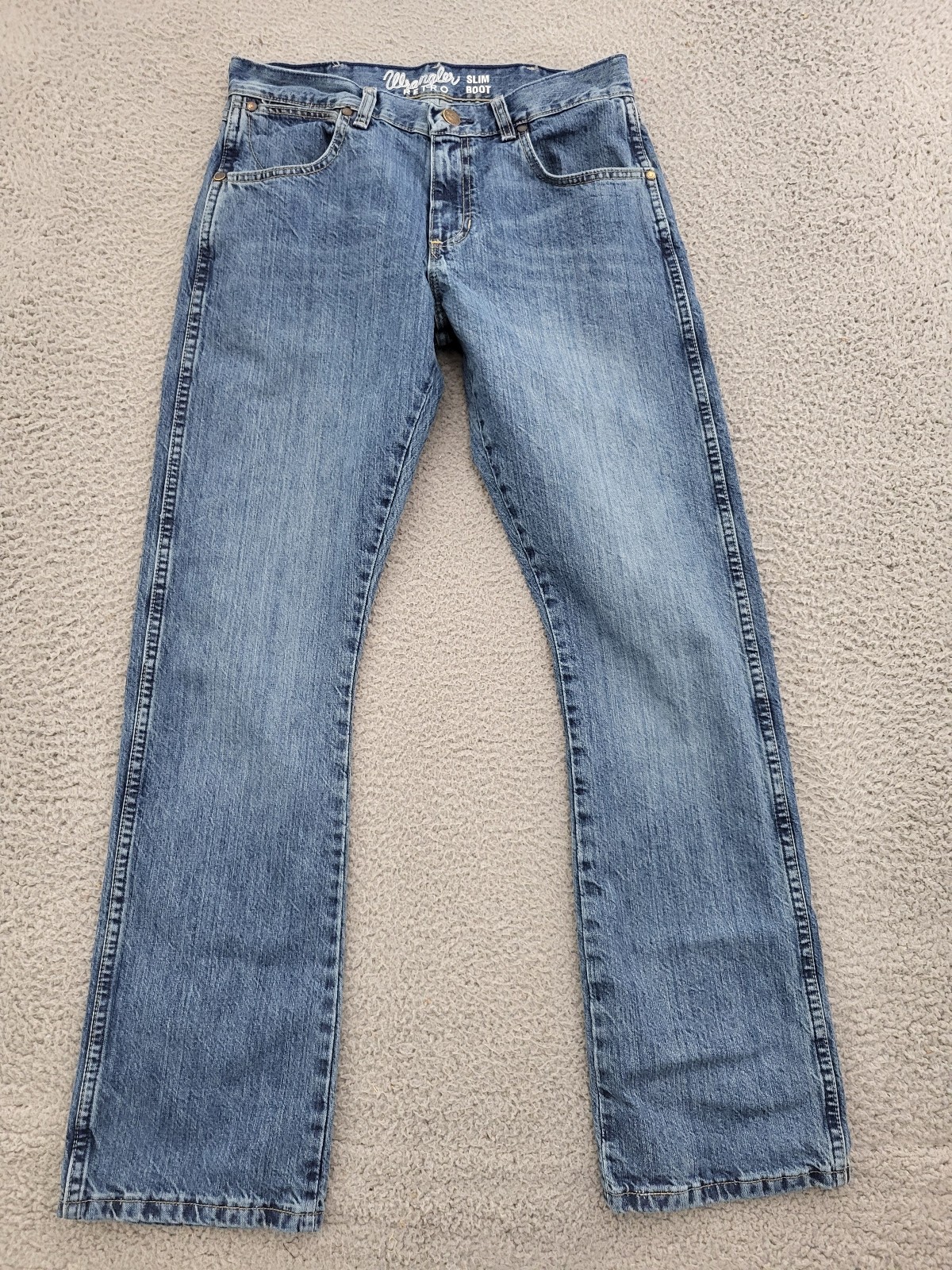 Wrangler Retro Slim Boot Jeans Mens 30X32 Blue Western Cowboy Denim Pants