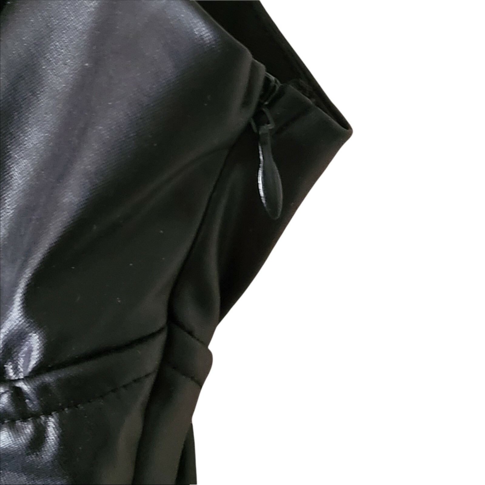Women Black Sexy PVC Faux Leather Wet Look Bodycon Mini Dress