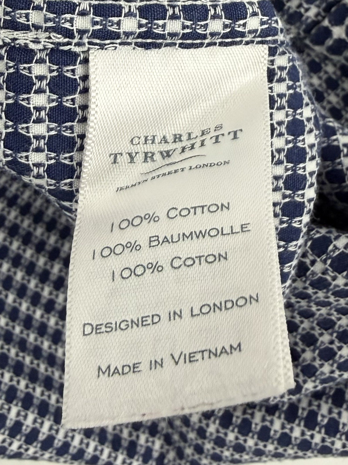 Charles Tyrwhitt Jermyn Street Classic Fit Mens 15.5/34 in Long Sleeve Button Up