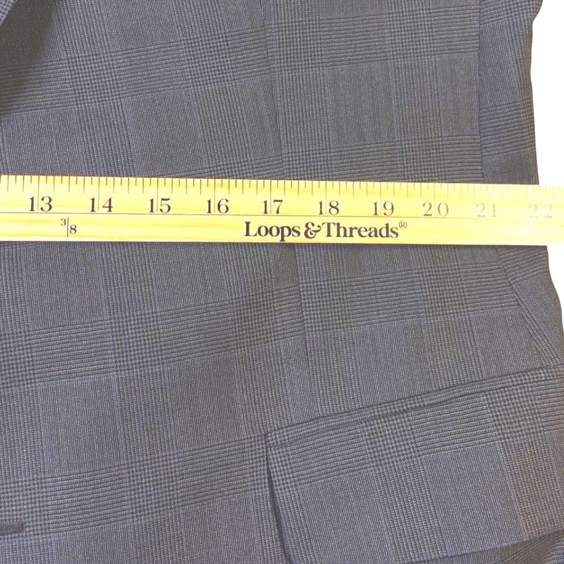 Corporate Image Tailored 42L Wool Blazer Mens Size Gray Glen Plaid Jacket *Flaw