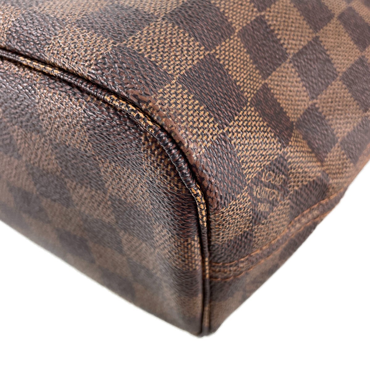 Louis Vuitton Damier Neverfull PM Leather Fabric Brown Tote bag 4104