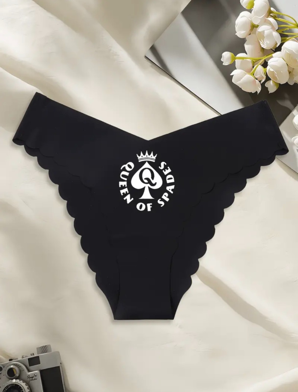 Black Queen of Spades Seamless Knickers Underwear – Sexy Triangle Thong BBC