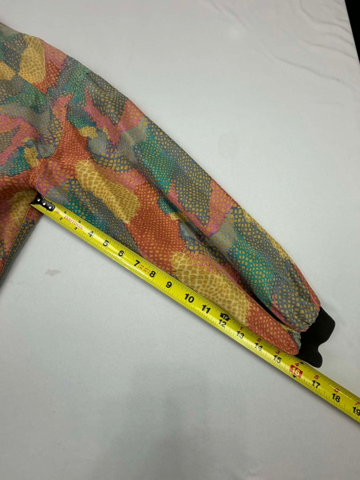 Vintage Robert Stock Limited 100% Silk Abstract Snakeskin Print Bomber Jacket