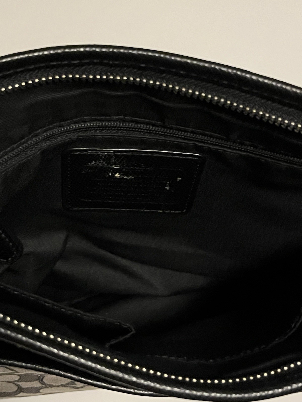 Coach New York Crossbody Black Bag With Cc Monogram Pattern And Adjustable Strap