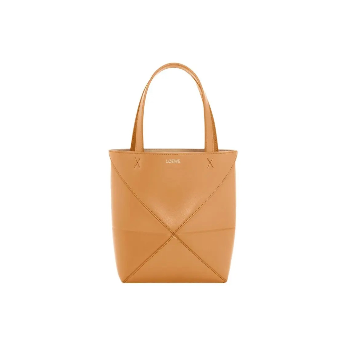LOEWE Puzzle Fold Tote shopping bag handbag mini male model brown 6.5×3.7×7.8 in