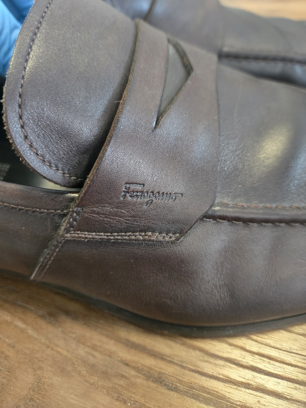 Ferragamo Dark Brown Penny Loafers 12 D
