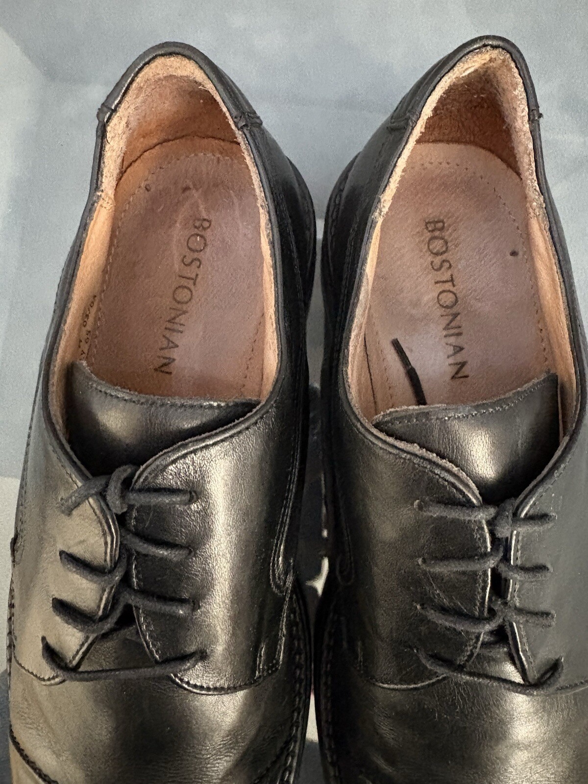 Bostonian Cap Toe Black Leather Dress Shoes Men’s Size 11.5 Made In Italy