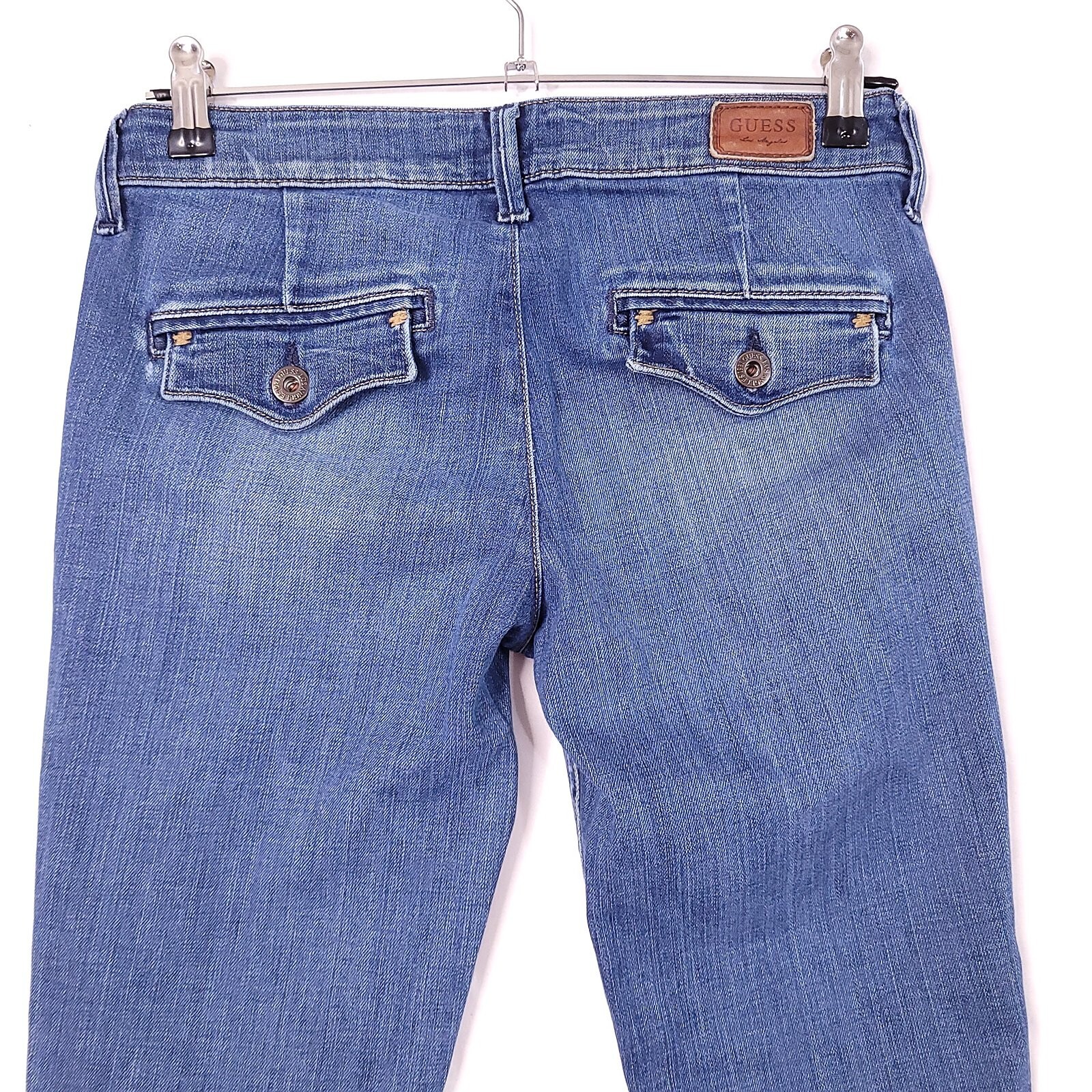 Guess Teens Juniors Denim Blue Pants Low Rise Skinny Size 25 (Actual 28 inches)