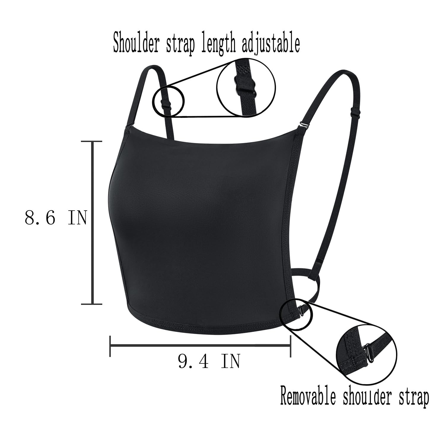 3Pcs Lady Wearable Mock Camisole Bra Insert Overlay Modesty Panel Vest.
