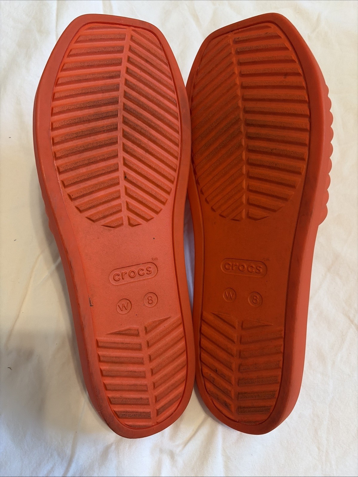 Crocs Miami Slide Sandals Womens Sz 8 Slip On Flats Orange Comfort Shoes
