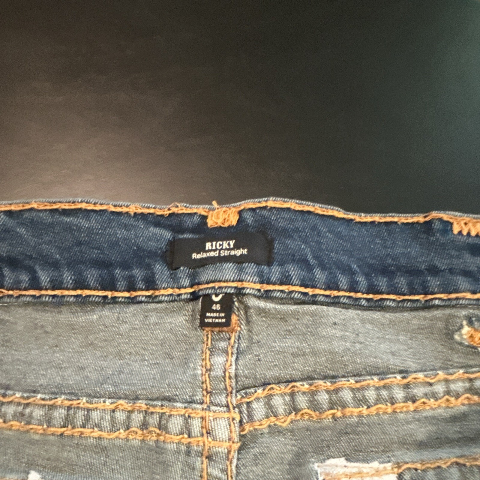 New Men’s True Religion Ricky Super T Blue Medium Wash Denim Shorts Size 46